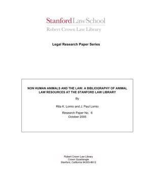 Legal Research Paper Series