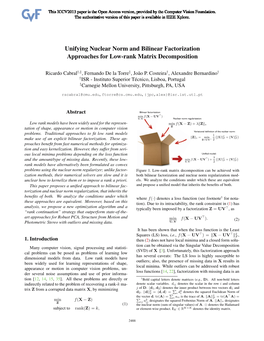 Unifying Nuclear Norm and Bilinear Factorization Approaches for Low-Rank Matrix Decomposition