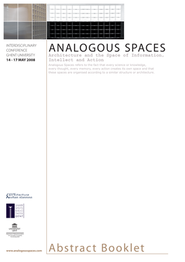 Abstract Booklet ANALOGOUS SPACES