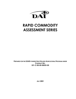 Rapid Commodity Assessment Series