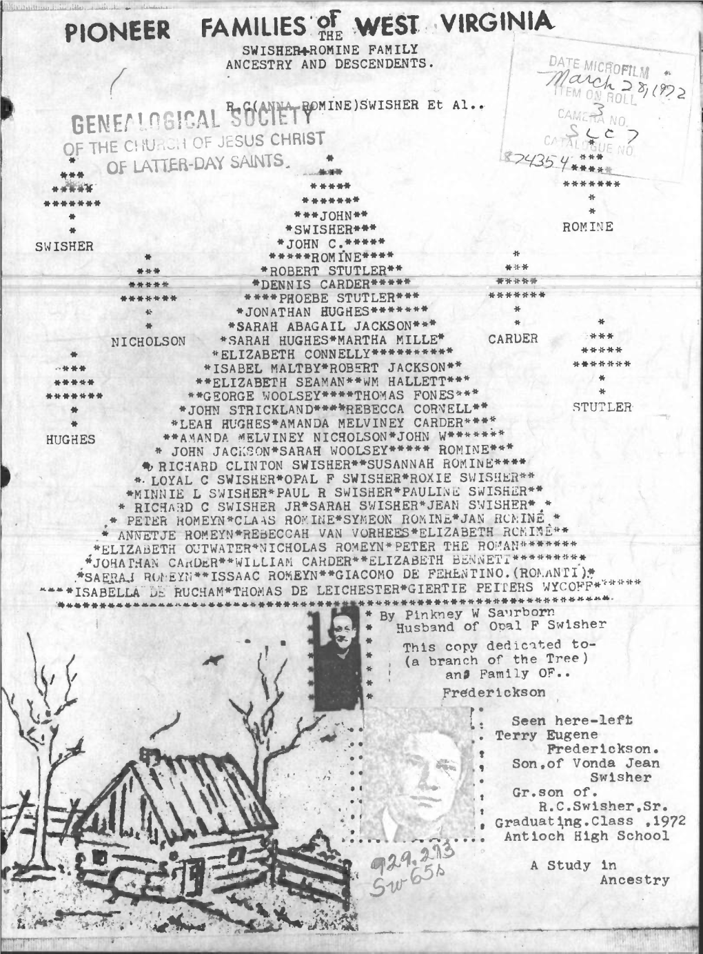 Pioneer Families ^ West Virginia Swisher+Romine Family Ancestry and Descendents