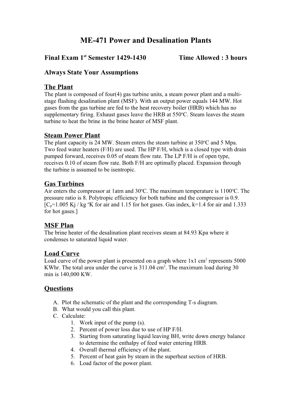 ME-471 Power and Desalination Plants