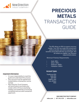 Precious Metals Transaction Guide