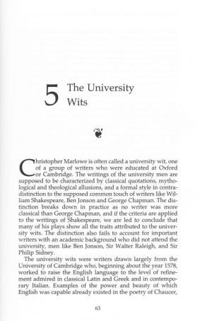 J] the University 3 Wits