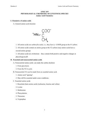 Amino Acid Chemistry