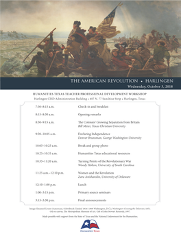 THE AMERICAN REVOLUTION • HARLINGEN Wednesday, October 3, 2018