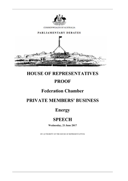 HOUSE of REPRESENTATIVES PROOF Federation Chamber