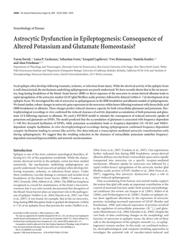 Astrocytic Dysfunction in Epileptogenesis: Consequence of Altered Potassium and Glutamate Homeostasis?