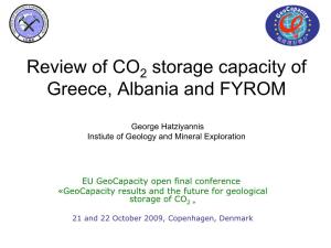 Review of Storage Capacity of Greece, Albania and FYROM