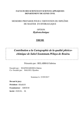 Chimique De Sahel Soummam.Wilaya De Bouira