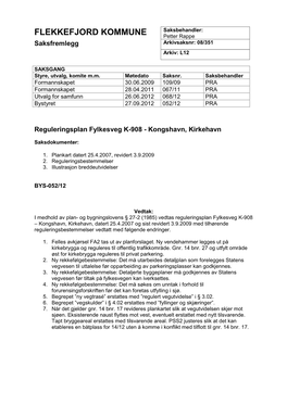 FLEKKEFJORD KOMMUNE Saksbehandler