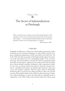 The Secret of Industrialization in Pittsburgh