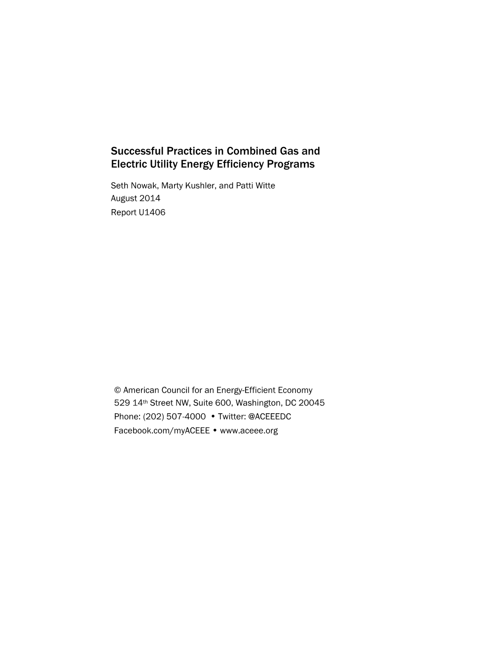 Successful Practices in Combined Gas and Electric Utility Energy Efficiency Programs