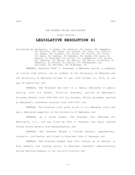 Legislative Resolution 41