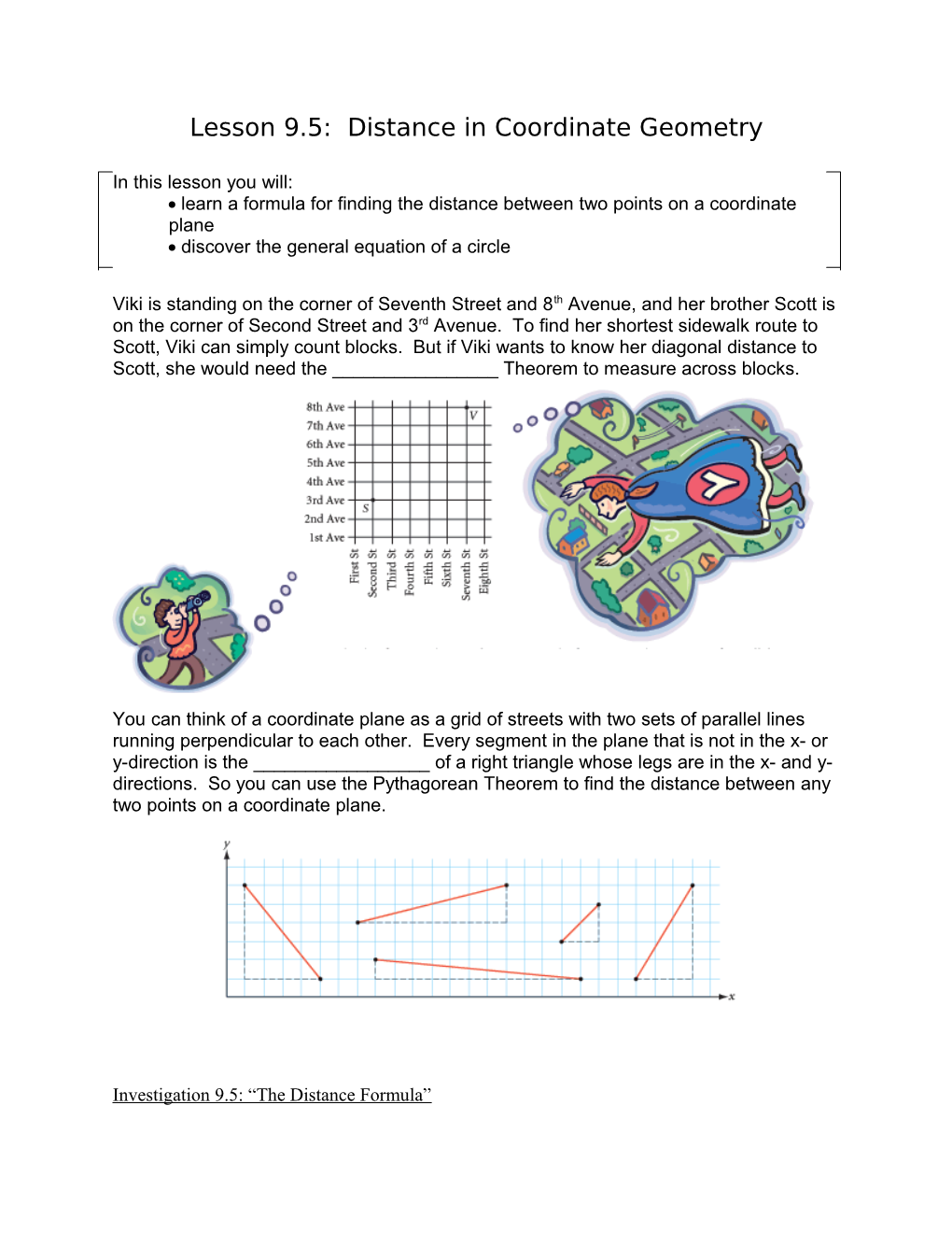 Lesson 9.5: Distance in Coordinate Geometry