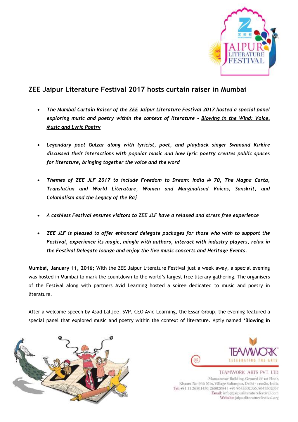 ZEE JLF – Curtain Raiser Mumbai