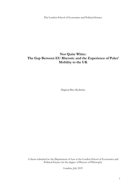 Not Quite White: the Gap Between EU Rhetoric and the Experience of Poles’ Mobility to the UK