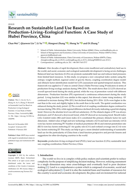 Research on Sustainable Land Use Based on Production–Living–Ecological Function: a Case Study of Hubei Province, China