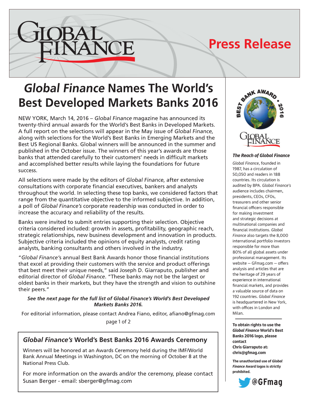 World's Best Developed Markets Banks 2016