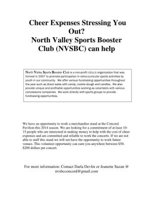 North Valley Sports Booster Club (NVSBC) Can Help
