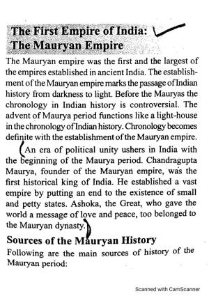 Different Sources of Mauryan History