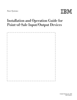 Installation and Operation Guide for Point-Of-Sale Input/Output Devices