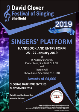 2019 Singers' Platform Handbook