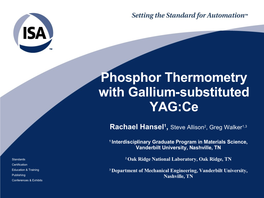 Phosphor Thermometry with Gallium-Substituted YAG:Ce