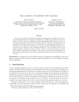 Face Numbers of Manifolds with Boundary