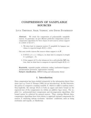 Compression of Samplable Sources