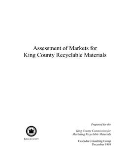 Assessment of Markets for King County Recyclable Materials