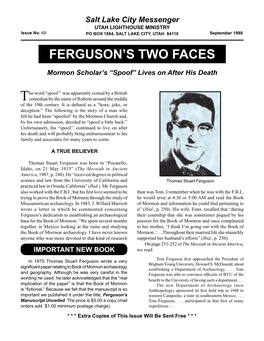 69 Salt Lake City Messenger: Ferguson's Two Faces