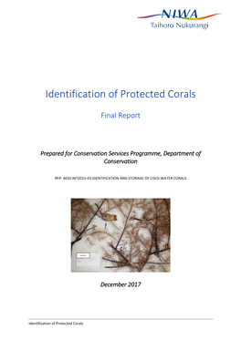 Identification of Cold-Water Corals