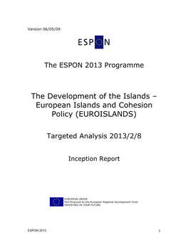 The Development of the Islands – European Islands and Cohesion Policy (EUROISLANDS)