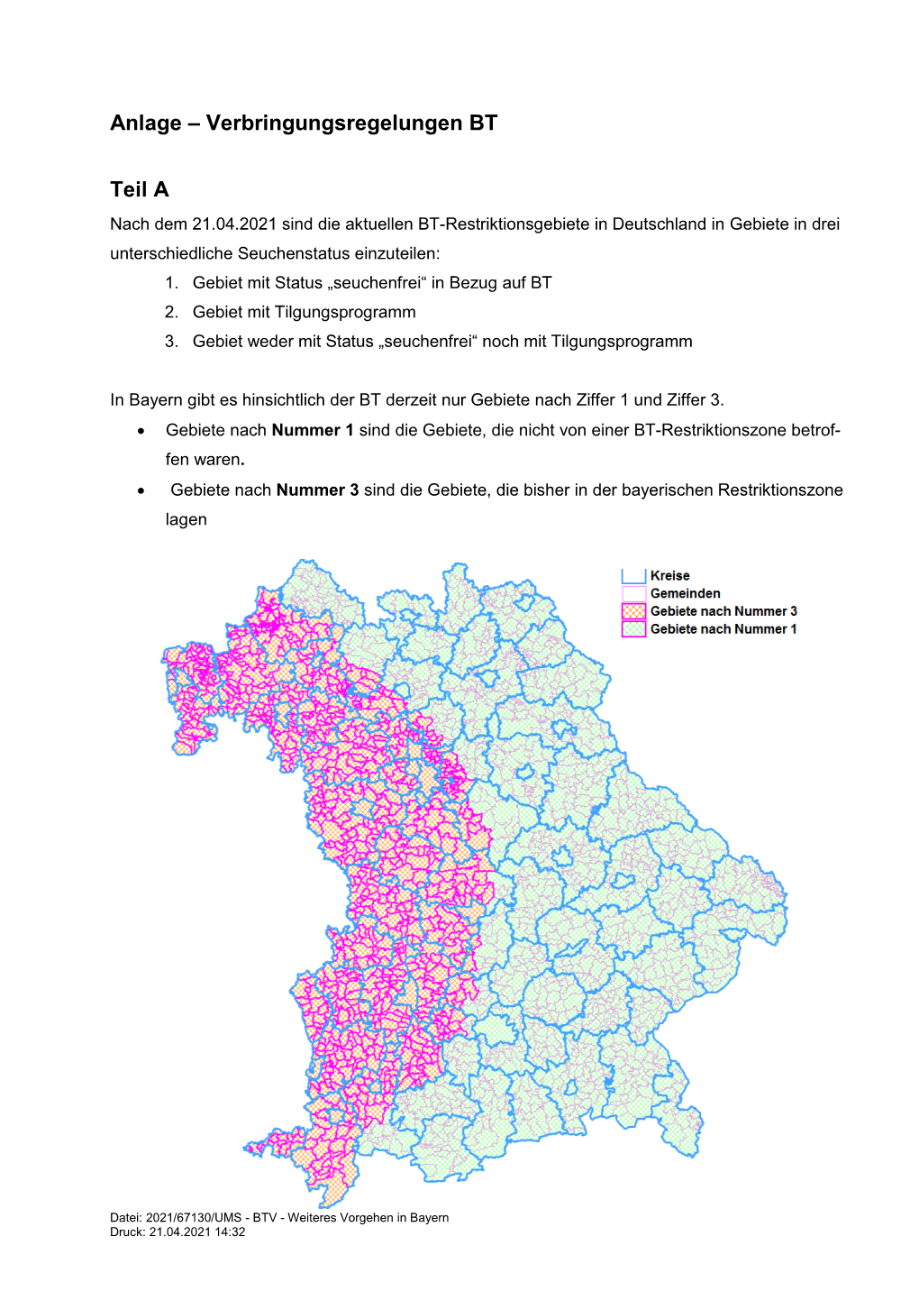 Verbringungsregelungen BT