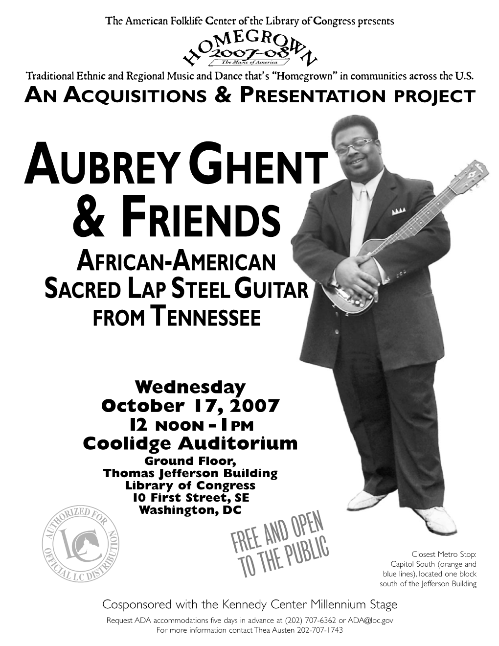 Aubrey Ghent & Friends African-American Sacred Lap Steel Guitar from Tennessee