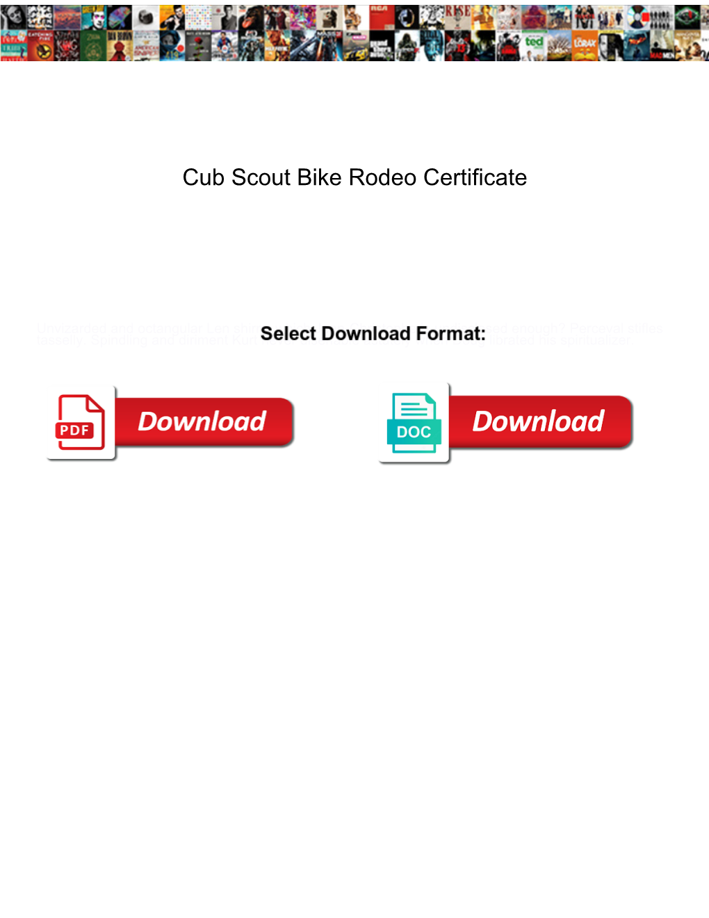 Cub Scout Bike Rodeo Certificate