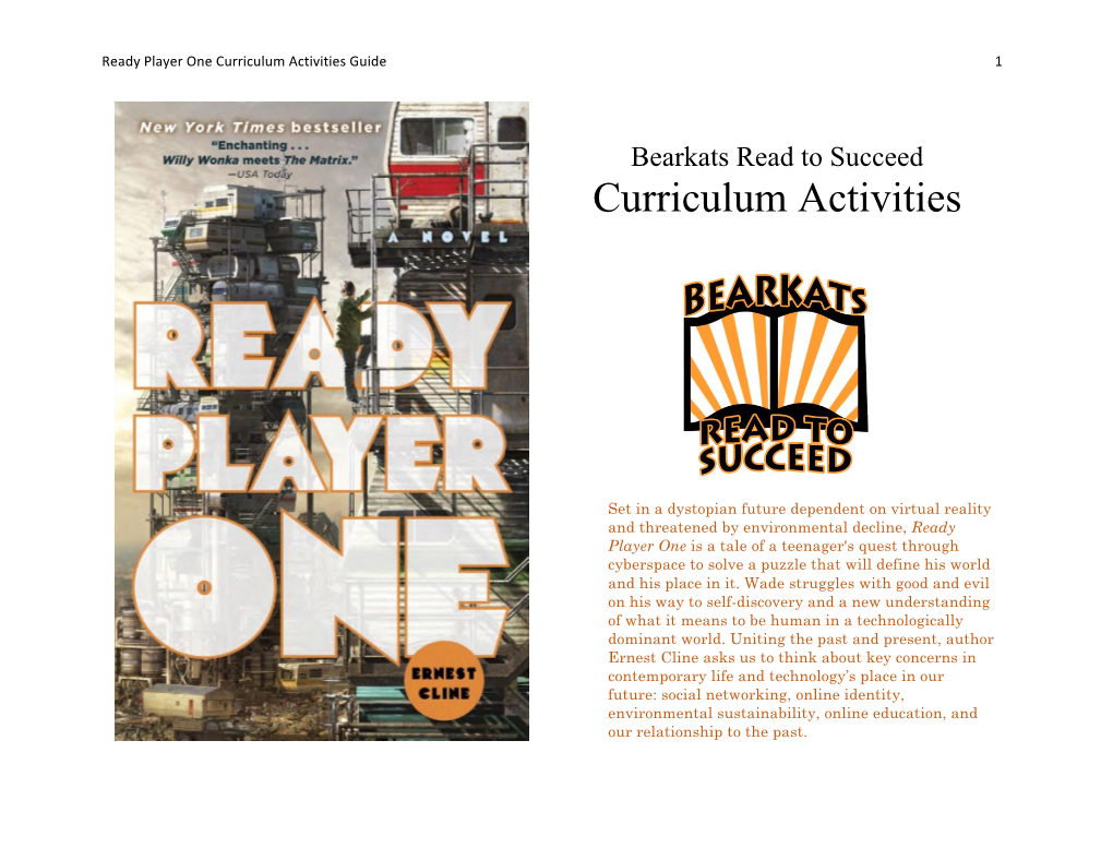 Ready Player One Curriculum Activities Guide 1