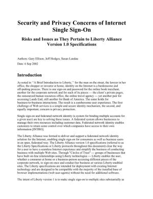Security and Privacy Concerns of Internet Single Sign-On"