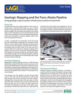 Geologic Mapping and the Trans-Alaska Pipeline Using Geologic Maps to Protect Infrastructure and the Environment