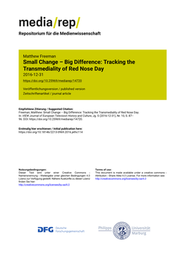 Small Change – Big Difference: Tracking the Transmediality of Red Nose Day 2016-12-31
