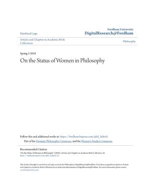 On the Status of Women in Philosophy