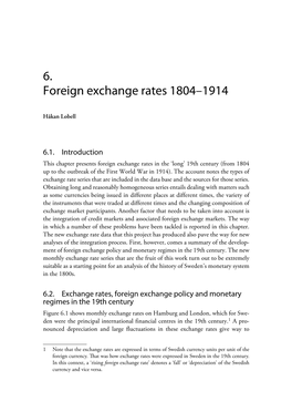 6. Foreign Exchange Rates 1804–1914