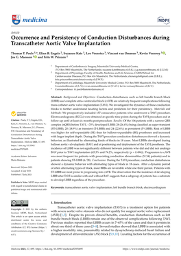 Occurrence and Persistency of Conduction Disturbances During Transcatheter Aortic Valve Implantation