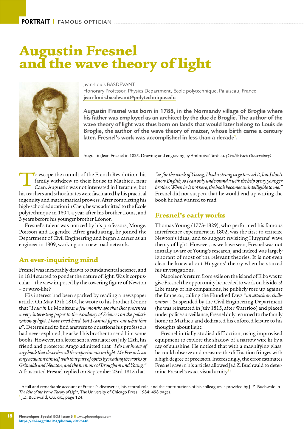 Augustin Fresnel And The Wave Theory Of Light Docslib 8078