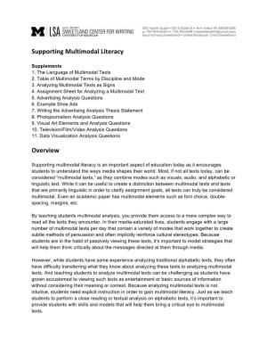 Supporting Multimodal Literacy