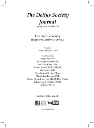 The Delius Society Journal Spring 2018, Number 163
