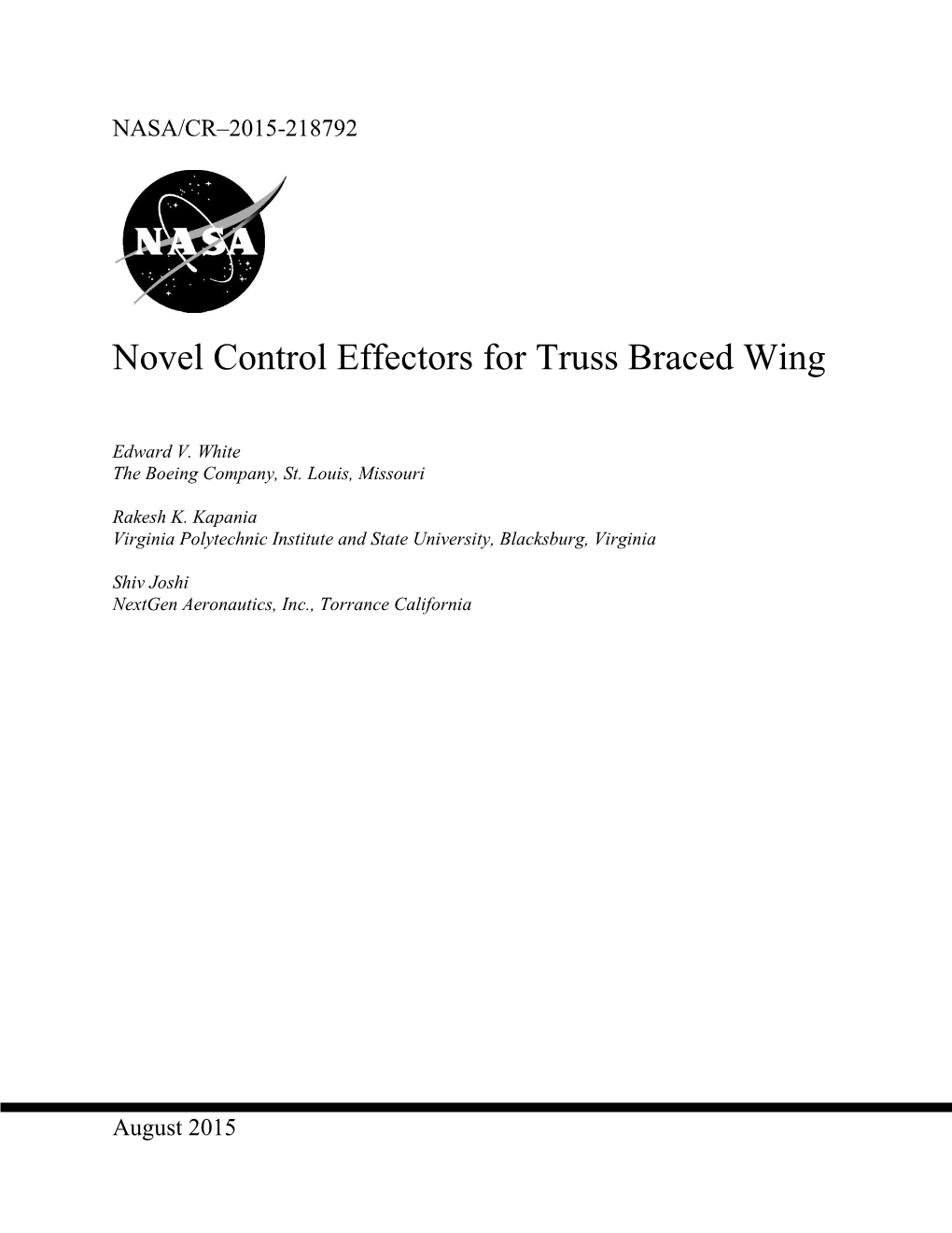 Novel Control Effectors for Truss Braced Wing