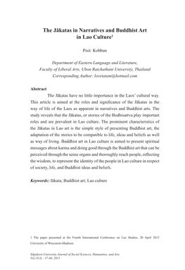 The Jākatas in Narratives and Buddhist Art in Lao Culture1