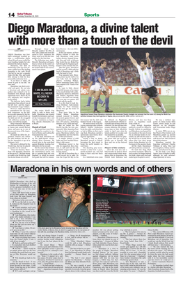 Diego Maradona, a Divine Talent with More Than a Touch of the Devil